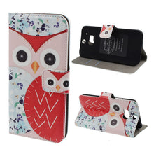 Flower Owl Pattern Leather Magnetic Wallet Cover Case For HTC One M8 IMY66