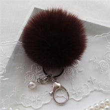 Fluffy Ball Keychain Cute Keychains Simulation Rabbit Fur Ball Key Chain For Car Key Ring Bag Pendant Chains Sliver IMY66