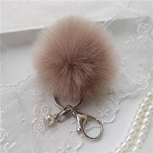 Fluffy Ball Keychain Cute Keychains Simulation Rabbit Fur Ball Key Chain For Car Key Ring Bag Pendant Chains Sliver IMY66