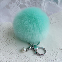 Fluffy Ball Keychain Cute Keychains Simulation Rabbit Fur Ball Key Chain For Car Key Ring Bag Pendant Chains Sliver IMY66