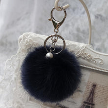 Fluffy Ball Keychain Cute Keychains Simulation Rabbit Fur Ball Key Chain For Car Key Ring Bag Pendant Chains Sliver IMY66