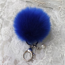 Fluffy Ball Keychain Cute Keychains Simulation Rabbit Fur Ball Key Chain For Car Key Ring Bag Pendant Chains Sliver IMY66