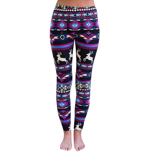 Digital Print Pants Leggings Skinny Tribal Deer Printed Stretchy Fitness Skinny leggins Plus size IMY66