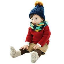 Baby Girls Boys Child Warm Scarf Printed Neckerchief O Ring Scarf Thicken Cotton O Ring Neck Collar IMY66