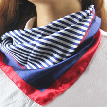 Satin Silk Square Scarf Women Four Seasons Occupation Stripe Silk Satin Scarves IMY66