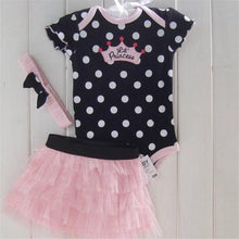 Lovely Baby Clothesborn Infant Baby Girls Polka Dot Princess Jumpsuit Headband+Romper+TUTU Skirt Outfit Clothes IMY66