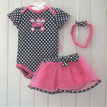 Lovely Baby Clothesborn Infant Baby Girls Polka Dot Princess Jumpsuit Headband+Romper+TUTU Skirt Outfit Clothes IMY66