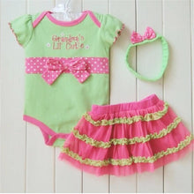 Lovely Baby Clothesborn Infant Baby Girls Polka Dot Princess Jumpsuit Headband+Romper+TUTU Skirt Outfit Clothes IMY66