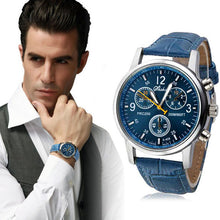 Luxury Stainless Steel Casual Watches Men Three Eyes Faux Leather Men Analog Watch relojio Watches Clock Hours IMY66