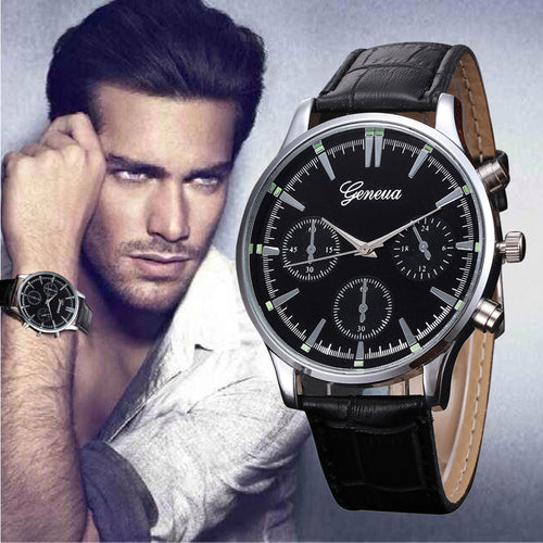 Mens Watch Retro PU Leather Band Analog Alloy Quartz Wrist Watch relogio masculino erkek kol saati Hour Clock IMY66