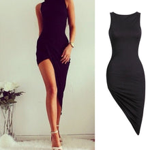 Plus Size Women Clothing Sexy Women Dress Irregular Sleeveless Bandage Bodycon Party Clubwear Long Maxi Dress IMY66