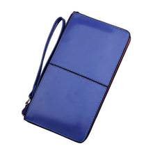 Retro Solid Color Card Holder Long Purse PU Leather Handbags Clutch bag Stitching Lady Women Wallet IMY66