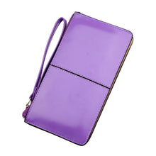 Retro Solid Color Card Holder Long Purse PU Leather Handbags Clutch bag Stitching Lady Women Wallet IMY66