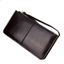 Retro Solid Color Card Holder Long Purse PU Leather Handbags Clutch bag Stitching Lady Women Wallet IMY66