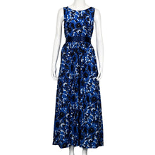 Sexy Backless Sleeveless Dress Women Deep V Neck Floral Print Long Dress Party Evening Maxi Dress vestidos femininos IMY66