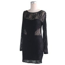 Sexy Dress Women Casual Backless O Neck Lace Dresses Long Sleeve Club wear Party Pencil Dress vestidos feminino robe IMY66