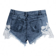 Sexy Lace Patchworkpants High Waiste Tassels Ripped Shorts Jeans Trousers Plus Size Women Denim Jeans Shorts IMY66