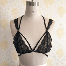 Sexy Women Floral Lace Bra Black Lingerie Bustier Sheer Bralette Unpadd Camis Crossback Brassiere Sleepwear Crop Top IMY66