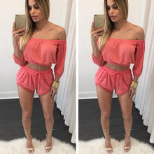 Style Casual 2 Pieces Set Dress Women's Sexy Off Shoulder Solid Color Lace Dress Suit Beach Wear vestidos IMY66