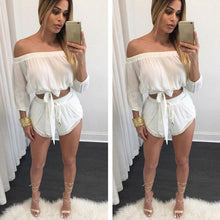 Style Casual 2 Pieces Set Dress Women's Sexy Off Shoulder Solid Color Lace Dress Suit Beach Wear vestidos IMY66