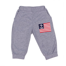 Style Children Kids Boys Clothing Sets Anchors Flag Printed Short Sleeve s Hooded T-shirt+Pants Suits IMY66