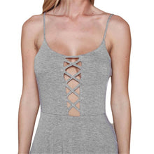 Women Bandage Dress Camisole Dress V Collar Beach Dress vestidos femininos IMY66