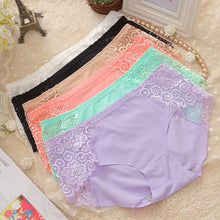 Ultra-Thin Transparent Sexy Lingerie Women Lace Hollow Panties Breathable Solid Seamless Briefs Panties Underwear IMY66