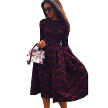 Vintage Sexy Dress Women Long Sleeve Boho Red Plaid Long Maxi Bodycon Bandage Dress vestido de festa robe femme IMY66