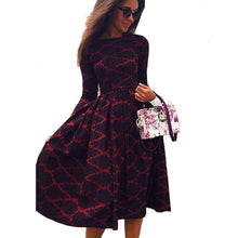 Vintage Sexy Dress Women Long Sleeve Boho Red Plaid Long Maxi Bodycon Bandage Dress vestido de festa robe femme IMY66