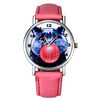 Vogue PU Leather Band Casual Cartoon Balloon Cat Pattern Analog Quartz Wrist Watch For Watch Relogio IMY66