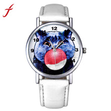 Vogue PU Leather Band Casual Cartoon Balloon Cat Pattern Analog Quartz Wrist Watch For Watch Relogio IMY66