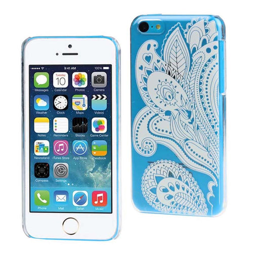 White Transparent Carved Pattern Vintage Hard Case Cover For iPhone 5C IMY66