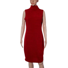 Celebrity Style Women Stretch Turtleneck Sleeveless Knitted Slim Bodycon Party Evening Midi Dress IMY66