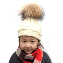 Children Kids baby Raccoon Fox Fur Hats Knitted Wool Hemming Hat Caps For Boys Girls Toddler bonnet enfant IMY66