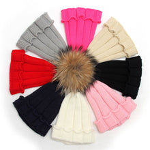 Children Kids baby Raccoon Fox Fur Hats Knitted Wool Hemming Hat Caps For Boys Girls Toddler bonnet enfant IMY66