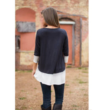 Women Black White Patchwork Three Quarter Sleeve Casual Loose Long Tee Shirts Dress Tops Shirt blusa feminina IMY66