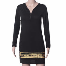 Women Casual Dresses Sexy Printed V Neck Zip Long Sleeve Dress Party Bandage Bodycon Mini Dress vestido de festa IMY66