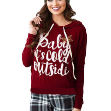 Women Casual Tops T-Shirts Long Sleeve Hooded Letter Print Sweatshirt Jumper Sweater Pullover Tops IMY66