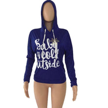 Women Casual Tops T-Shirts Long Sleeve Hooded Letter Print Sweatshirt Jumper Sweater Pullover Tops IMY66