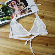 Women Floral Translucent Sheer Lace Crop Top Camisole Bralet Strappy Bra Cropped Halter Tops Sexy Lingerie Underwear IMY66