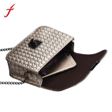 Women Girl Luxury PU Leather Mini Small Woven Pattern Chain Crossbody Shoulder Bag Handbag Messenger IMY66