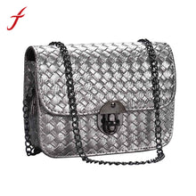 Women Girl Luxury PU Leather Mini Small Woven Pattern Chain Crossbody Shoulder Bag Handbag Messenger IMY66