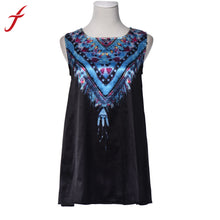 Women Lady Casual Sleeveless Dress Digital Printing Party Evening Beach Mini Dress vestidos IMY66
