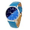 Women Men Casual Luxury Analog Watches Faux Leather Blue Ray Glass Quartz WristWatch Watches Clock Hours IMY66