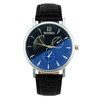 Women Men Casual Luxury Analog Watches Faux Leather Blue Ray Glass Quartz WristWatch Watches Clock Hours IMY66