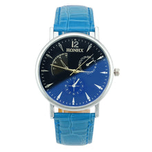 Women Men Casual Luxury Analog Watches Faux Leather Blue Ray Glass Quartz WristWatch Watches Clock Hours IMY66