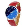 Women Men Casual Luxury Analog Watches Faux Leather Blue Ray Glass Quartz WristWatch Watches Clock Hours IMY66