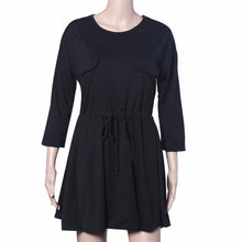 Women Dress robe vestido de festa Plus Size Solid Casual Pocket Loose Dress Party Bandage Bodycon Dress IMY66