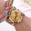 Ladies Stripe Floral Cloth wrist watch women dress watch fabric watch sweet girls watch IMY66