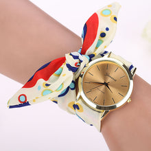 Ladies Stripe Floral Cloth wrist watch women dress watch fabric watch sweet girls watch IMY66